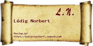 Lédig Norbert névjegykártya